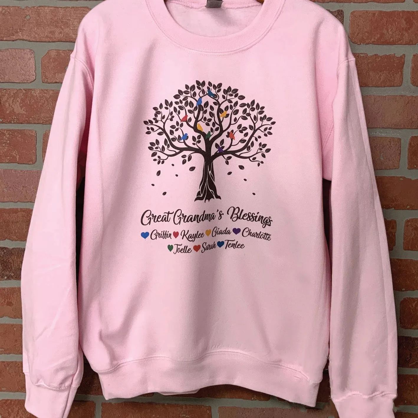 Custom Grandma Hoodie with Grandkids Names Tree