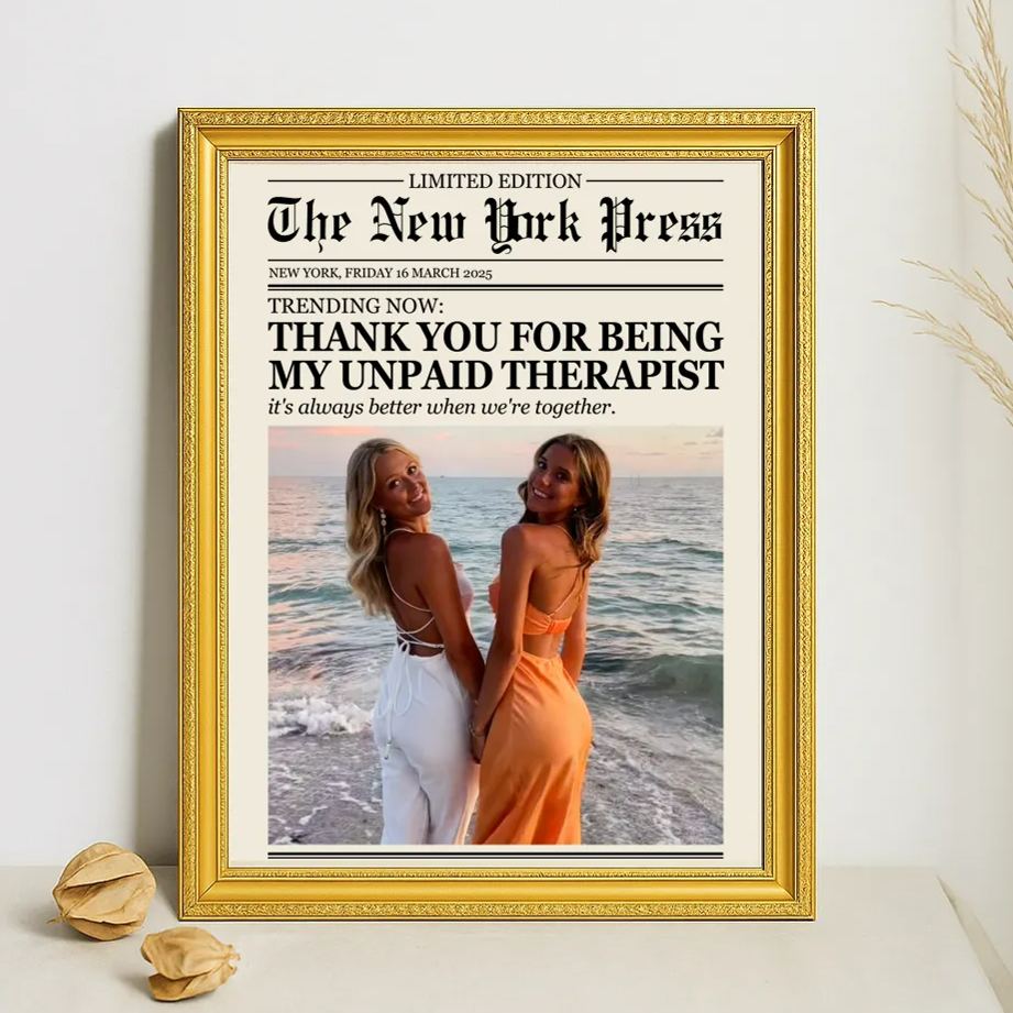 Custom Newspaper Print, Custom Friendship Wall Art