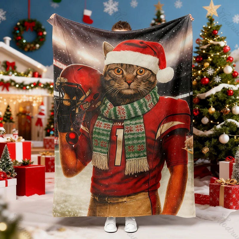 Custom Christmas American Football Pets Blankets