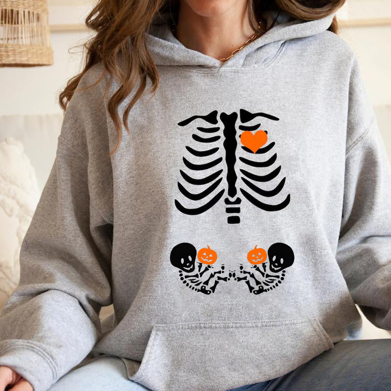 Skeleton Halloween Maternity Sweatshirt