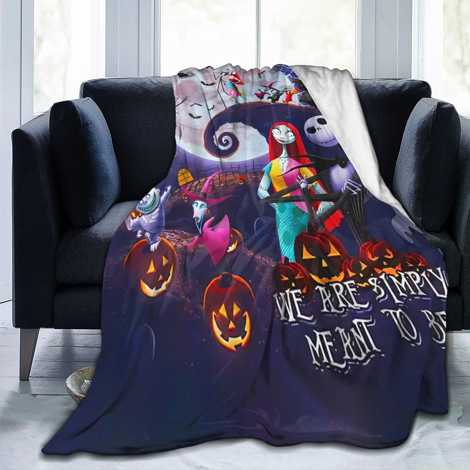Christmas Halloween Horror Cartoon Movie Flannel Throw Blanket