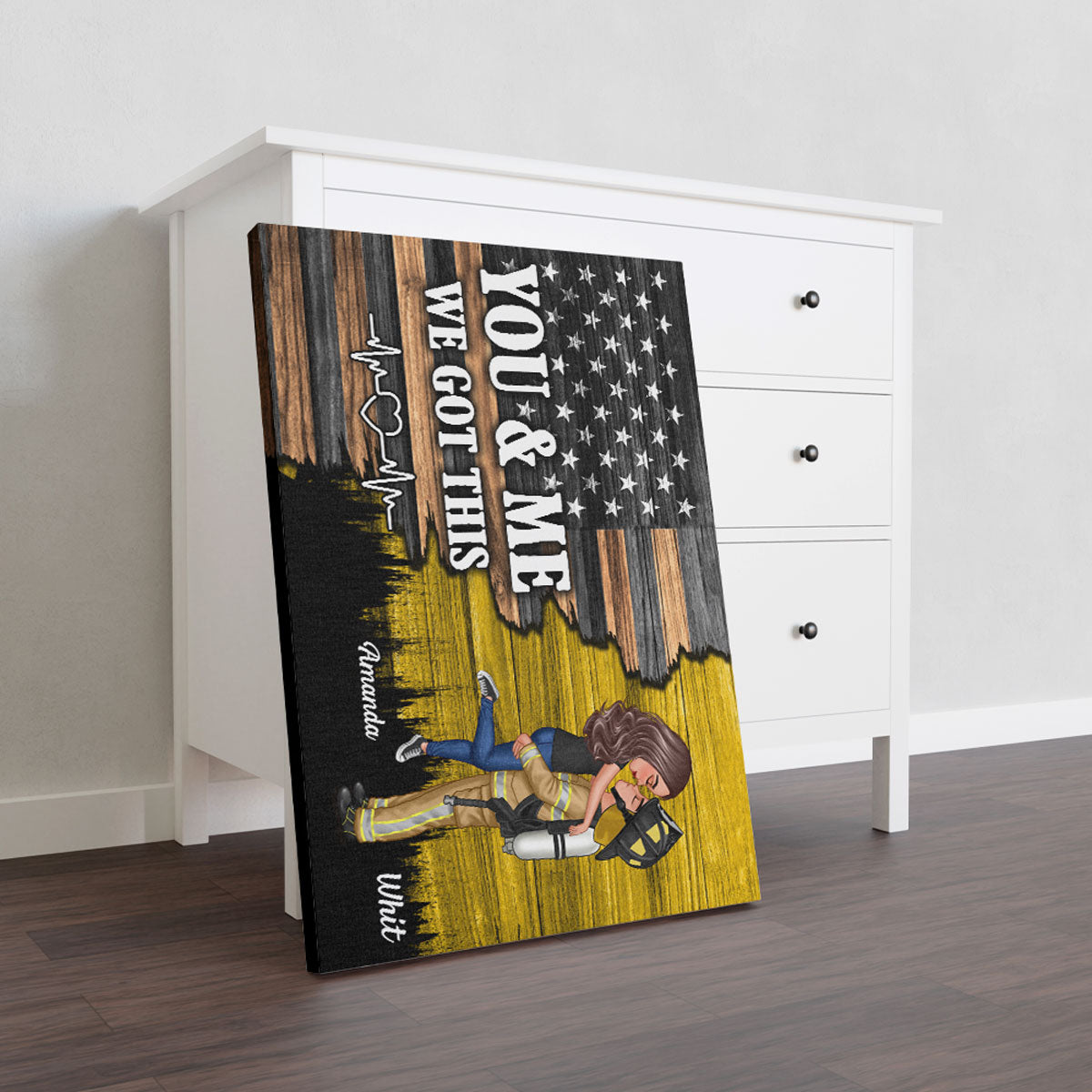 Personalized Hero Couple Nation Flag Gift by Occupation For Her, Him